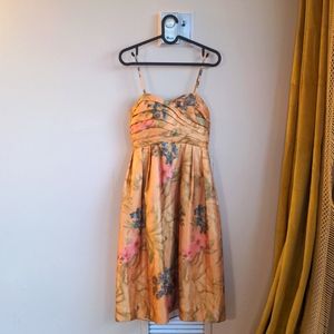 James Coviello Botanica Gold Floral Dress Size 0